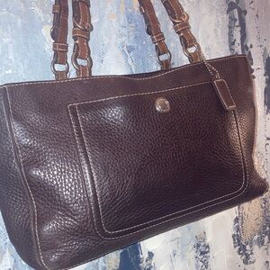 EVUC Coach  CHELSEA Dark Espresso Brown Leather Tote